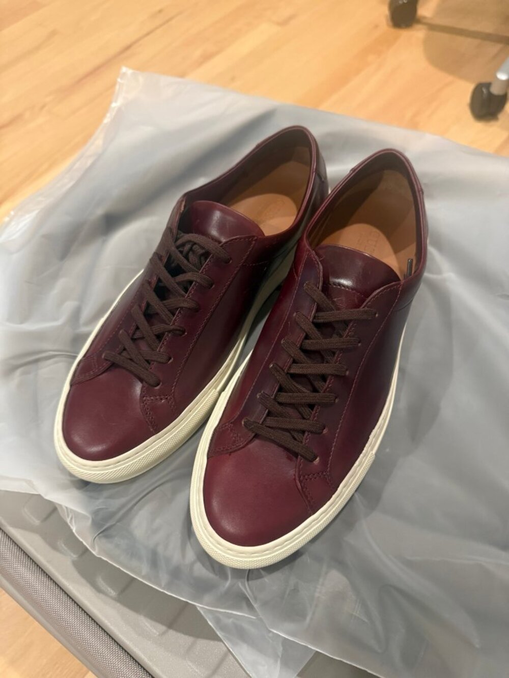 Gustin Horween Chromexcel #8 Low Top Sneakers Burgundy Made in Italy 9